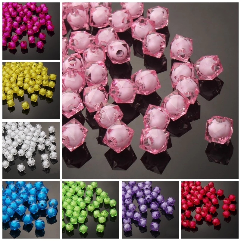 Kids Toys Deals - Perline acriliche sfaccettate trasparenti quadrate da